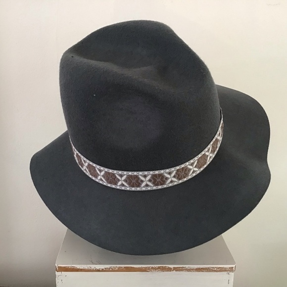 Gelso Bianco Safari/ Indiana Jones hat. Wool felt. Gray. OS NWT - Picture 3 of 6